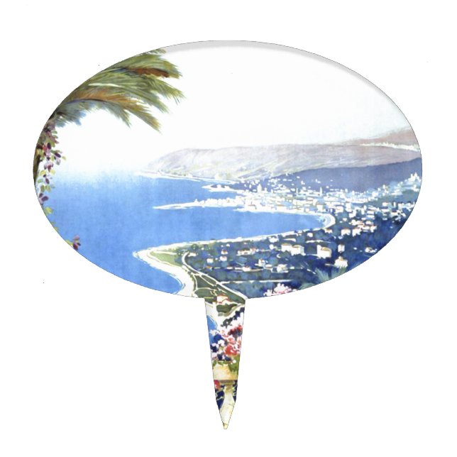 Vintage San Remo Italy Europe Travel Cake Topper (Front)