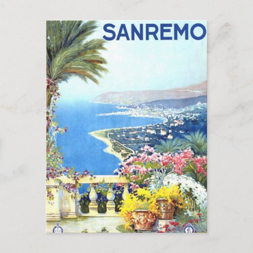 Vintage San Remo Italy Europe Travel Postcard