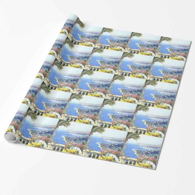 Vintage San Remo Italy Europe Travel Wrapping Paper (Unrolled)