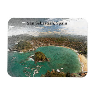 Vintage San Sebastian Spain Travel Magnet