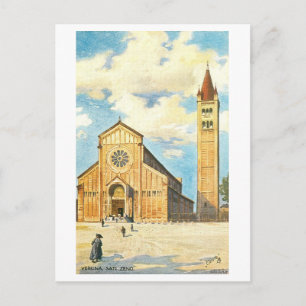 Vintage San Zeno, Verona, Italy Postcard