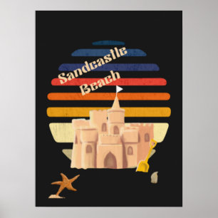 Vintage Sandcastles in the Sand Poster