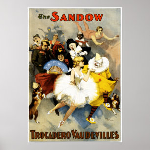 Vintage Sandow Trocadero Vaudeville Performance Poster