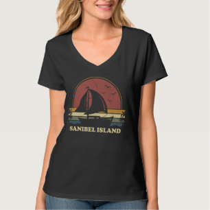 Vintage Sanibel Island Sailing Sailboat Boating Sa T-Shirt