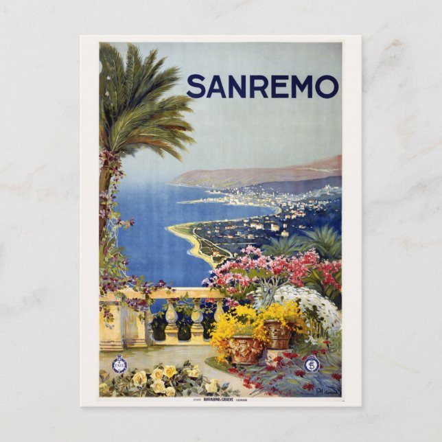Vintage Sanremo Italy postcard (Front)