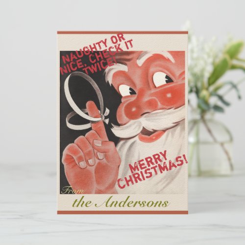 Vintage Santa 21 with Christmas Song Invitation