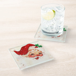Vintage Santa 4 Glass Coaster