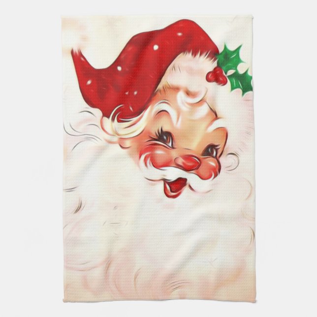 Vintage Santa 4 Kitchen Towel (Vertical)