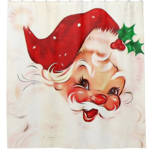 Vintage Santa 4 Shower Curtain (Front)