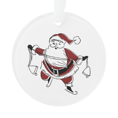 Vintage Santa Acrylic Christmas Ornament
