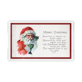 Vintage Santa Acrylic Serving Tray