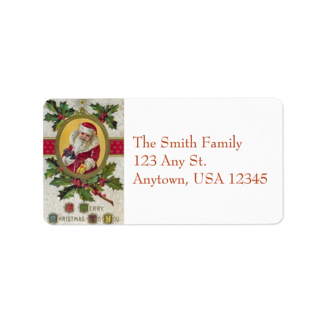 Vintage Santa Address Christmas Labels (Front)