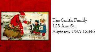 vintage santa return address labels zazzle