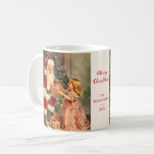 Vintage Santa and Child Christmas Coffee Mug