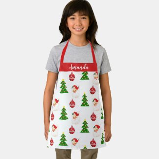 Vintage Santa and Christmas Tree Pattern 