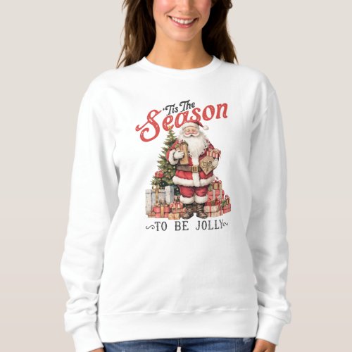 Vintage Santa and Christmas Tree Sweatshirt