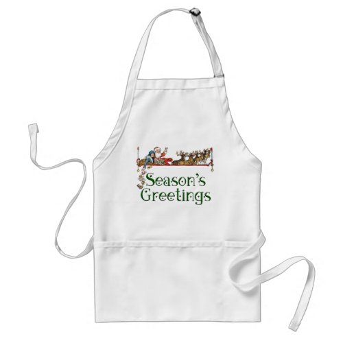 Vintage Santa and Helper Adult Apron