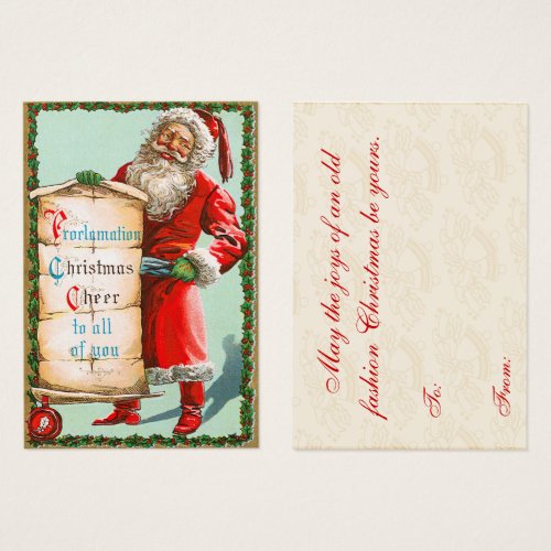 Vintage Santa and his List Christmas Gift Tags