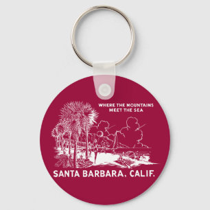 Vintage Santa Barabara California Keychain