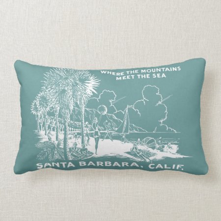 Vintage Santa Barabara California Lumbar Pillow