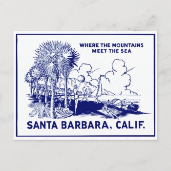 Vintage Santa Barabara California Postcard by historicimage at Zazzle