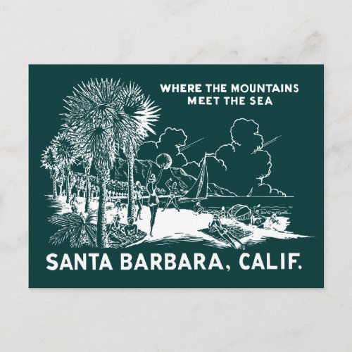 Vintage Santa Barabara California Postcard