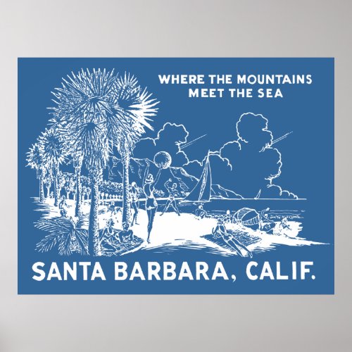 Vintage Santa Barabara California Poster
