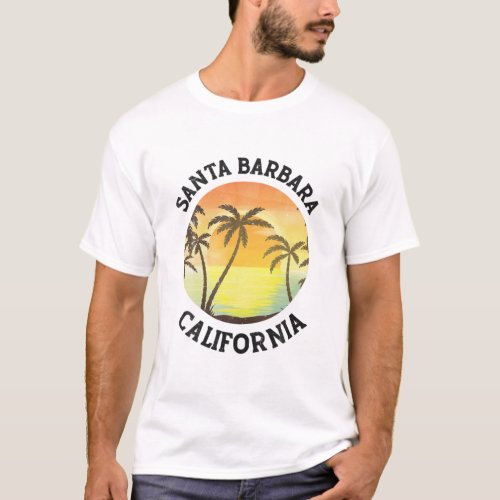 Vintage Santa Barbara California Retro 70S 80S Sum T_Shirt