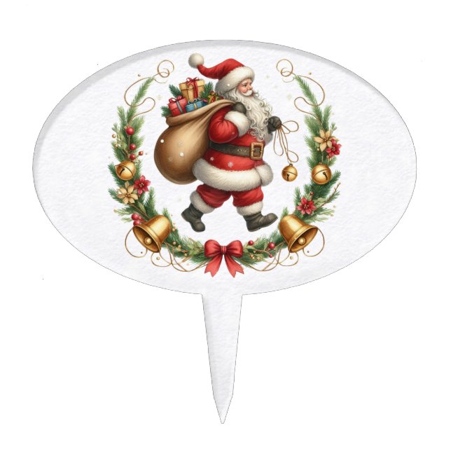 Vintage Santa Cake Topper (Front)