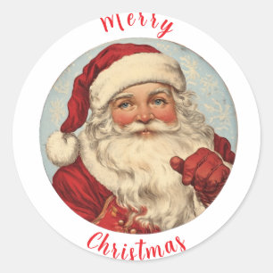 Vintage Santa Caus illustration 2 Classic Round Sticker
