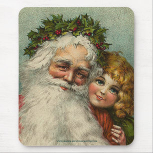 Vintage Santa & Child Father Christmas Mousepad