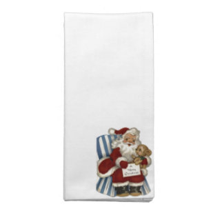 Vintage Santa Christianity Holidays Christmas Cloth Napkin