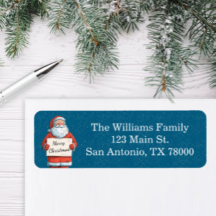 Vintage Santa Christmas Address Label
