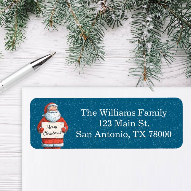 Vintage Santa Christmas Address Label (Santa Return Address Stickers)