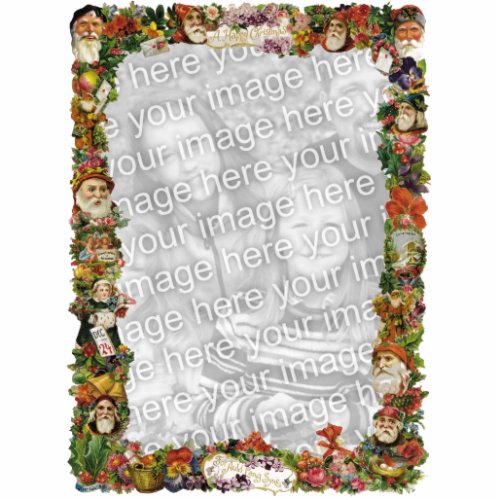 Vintage Santa Christmas Border Photo Cutout