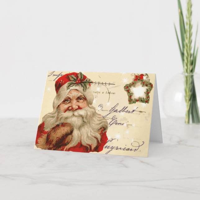 Vintage Santa Christmas Card (Front)