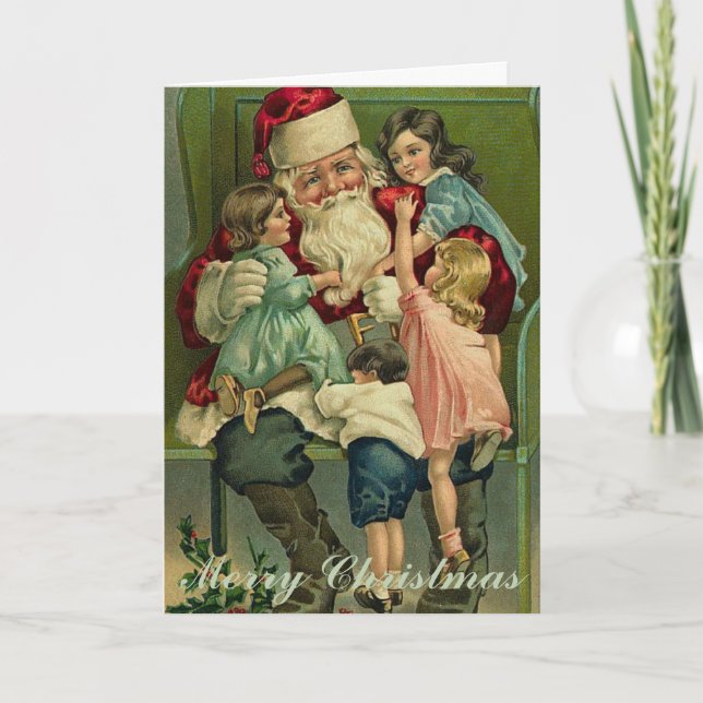 Vintage Santa Christmas Card (Front)