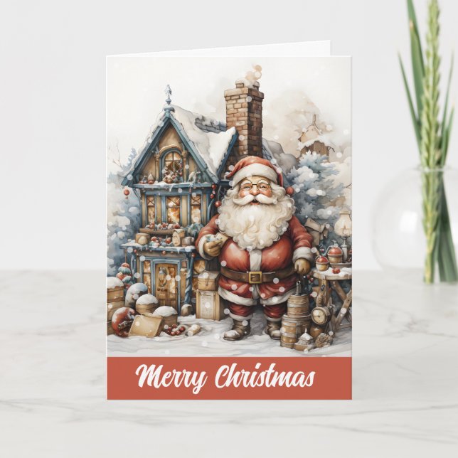 Vintage Santa Christmas Card (Front)
