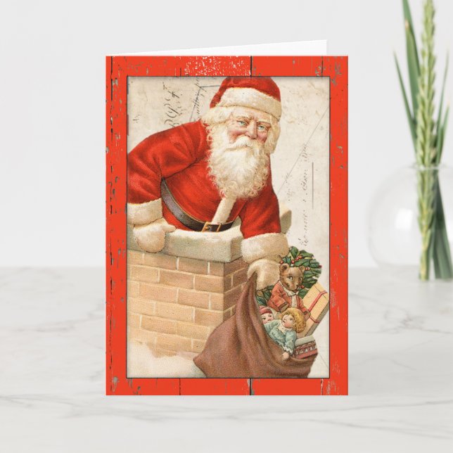 Vintage Santa Christmas Card (Front)