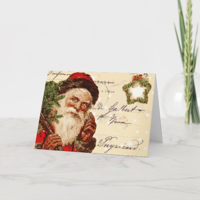 Vintage Santa Christmas Card (Front)