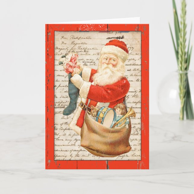 Vintage Santa Christmas Card (Front)