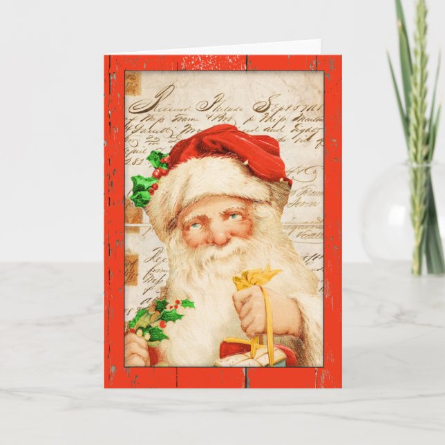 Vintage Santa Christmas Card (Front)