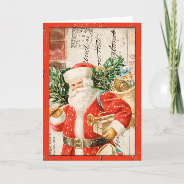 Vintage Santa Christmas Card (Front)