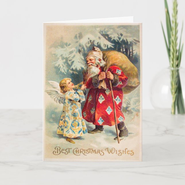 Vintage Santa Christmas Card Customize it (Front)
