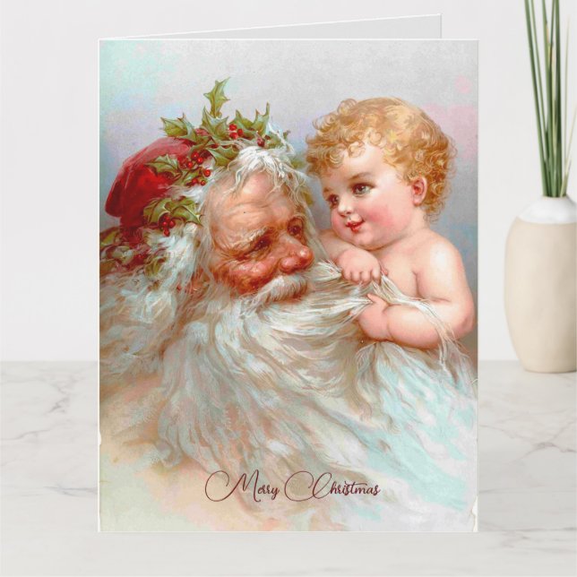 Vintage Santa Christmas custom  Card (Front)