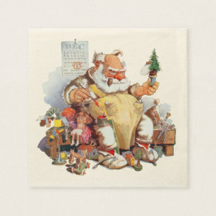 Vintage Santa Christmas Dinner Napkins