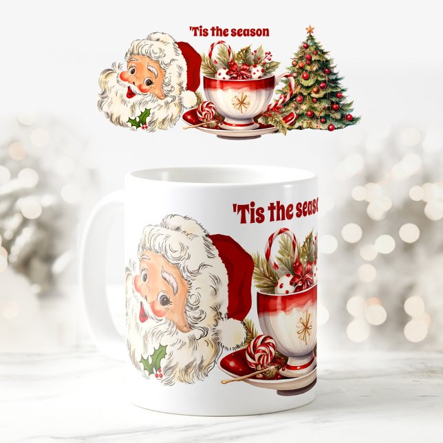 Vintage Santa Christmas Elegant Cute Mug (Vintage Santa Christmas Elegant Cute Mug)