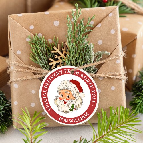 Vintage Santa Christmas Gift Tag