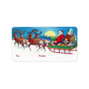 Vintage Santa Christmas Gift Tags