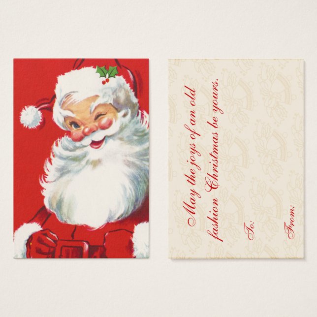 Vintage Santa Christmas Gift Tags (Front & Back)